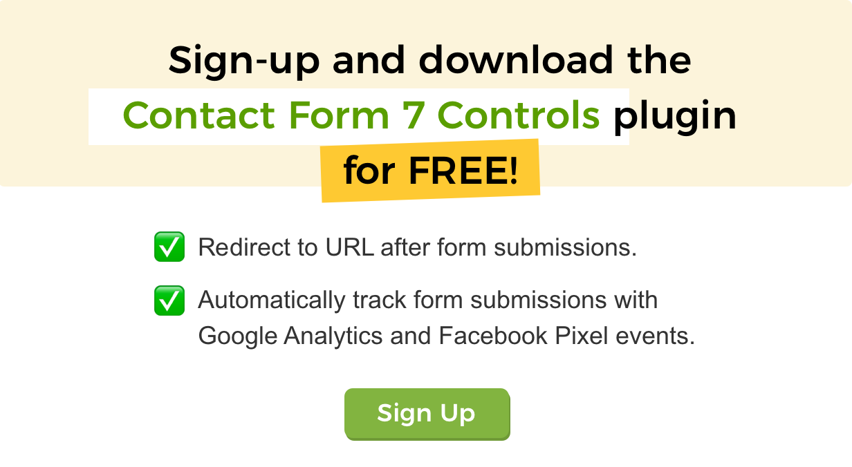 Contact Form 7 Controls for the form output (disable AJAX, default CSS, track events with Google Analytics, etc.).